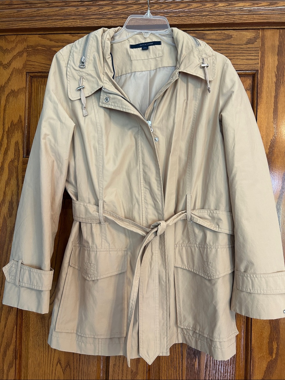Tommy Hilfiger  Women's Beige Utility Trench Jacket Size XL